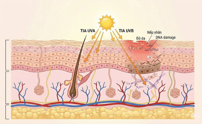 Tia UV tấn công