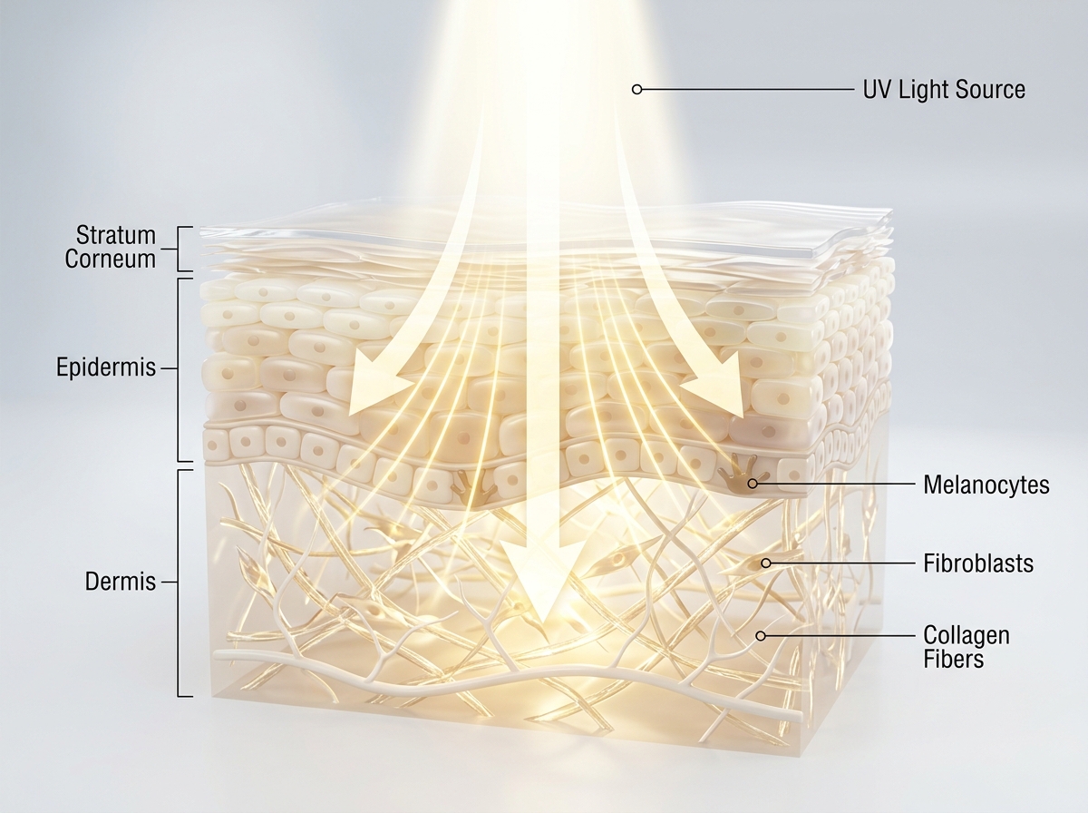 Tia UV phá hủy collagen và elastin