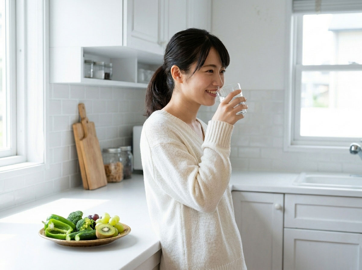Uống nước đều đặn mỗi ngày